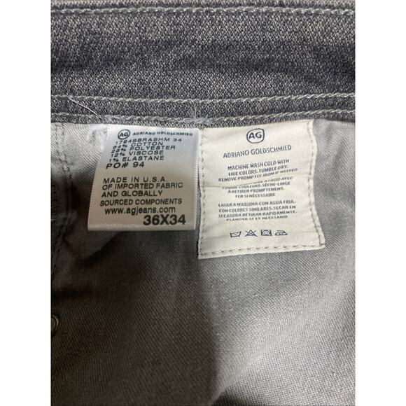 AG Adriano Goldschmied Jeans Mens Tag 36x34 Actual 37x29 Grey Everett Slim USA - Picture 7 of 13